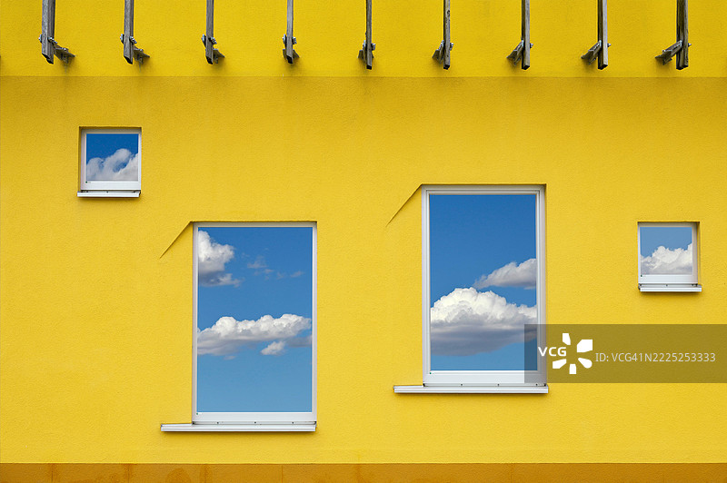 维也纳，奥地利的黄色建筑全景照片图片素材