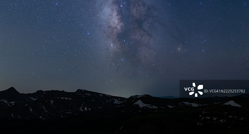 夜空下科罗拉多州的山脉美景， 美国图片素材