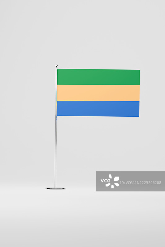 加蓬桌旗在白色背景上图片素材