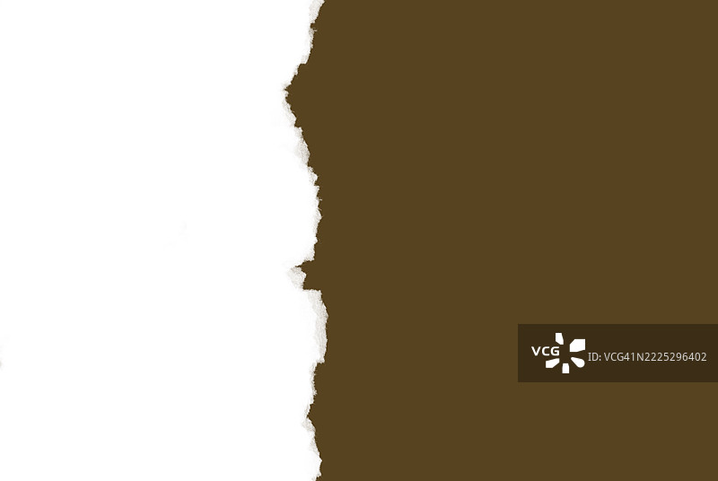 白色背景上的棕色撕裂纸张模板图片素材