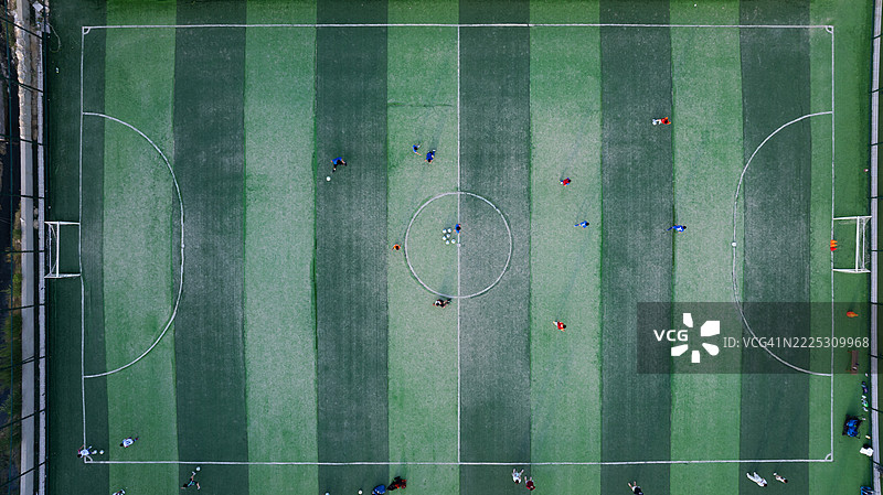 足球场的鸟瞰图图片素材