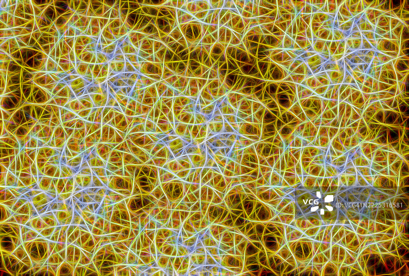 多彩的抽象背景，互联的合成纤维网络图片素材