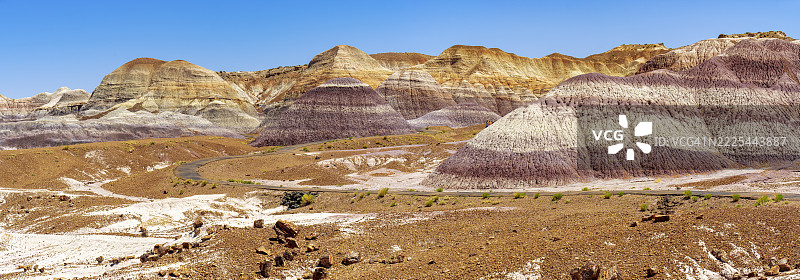 亚利桑那州化石森林国家公园的蓝色台地小径图片素材