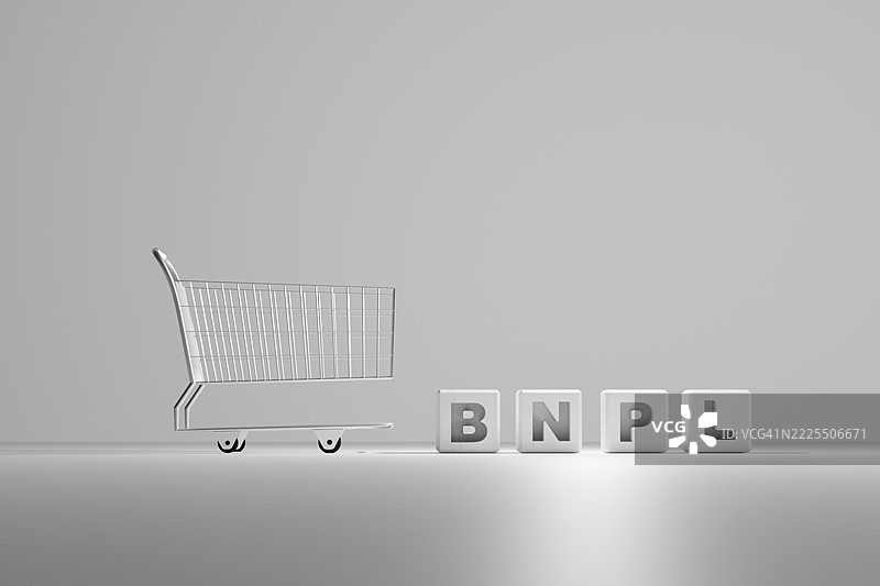 购物车的先买后付概念图片素材