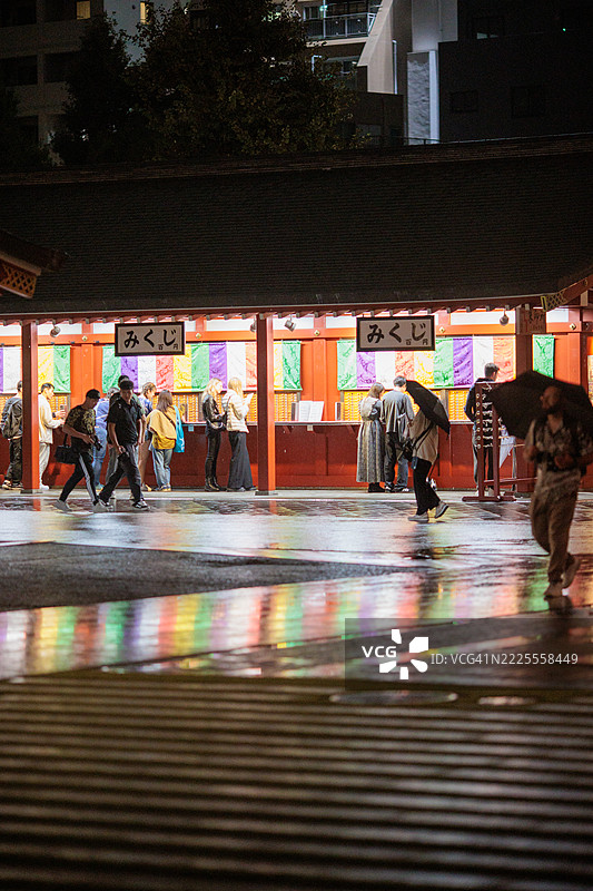 东京浅草的夜晚氛围图片素材
