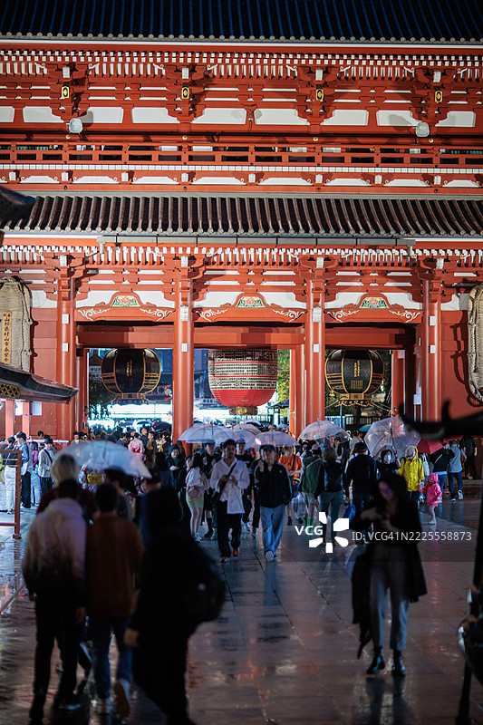 东京浅草的夜晚氛围图片素材