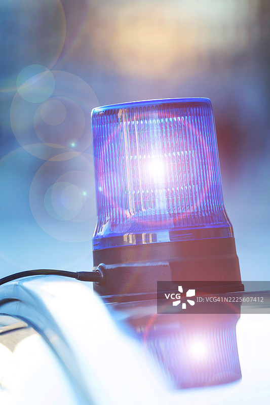 德国警方无标记民用车上的警灯图片素材