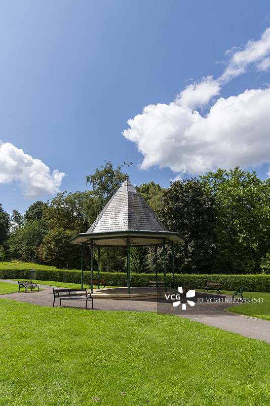 英格兰大曼彻斯特斯托克波特的弗农公园乐队台图片素材