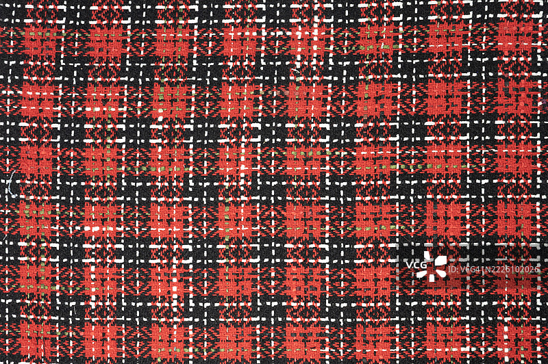 红色格子布料纹理图片素材