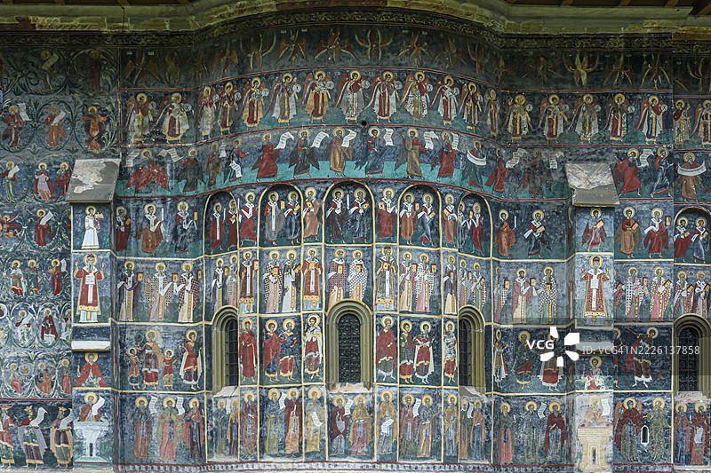 罗马尼亚布科维纳苏恰瓦县的雄伟东正教苏恰瓦修道院（“苏恰瓦修道院”）图片素材