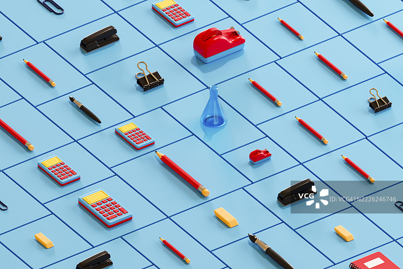 开学背景与文具用品图片素材