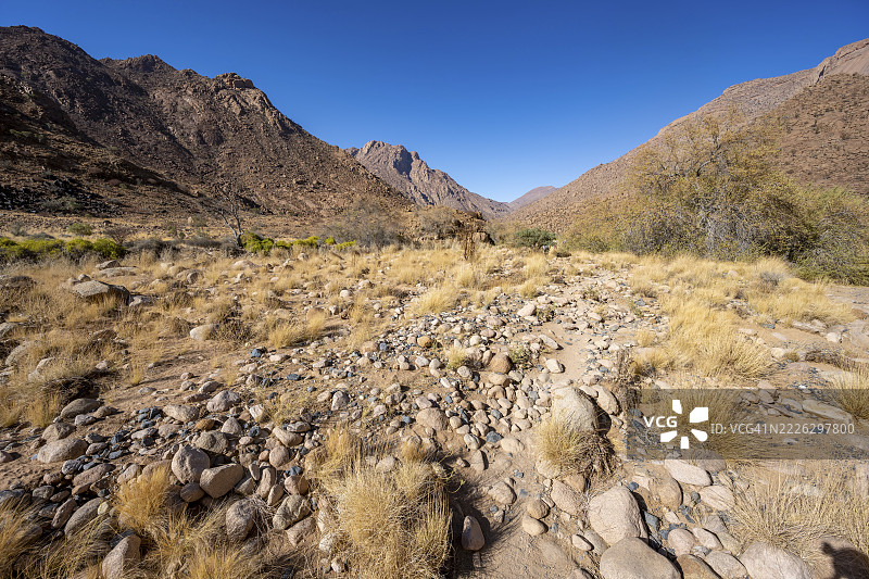 Tsisab峡谷，白女士小径，沙漠景观，布兰德堡，埃龙戈，达马拉地区，纳米比亚图片素材