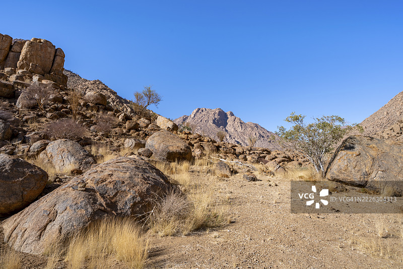 Tsisab峡谷，白女士小径，沙漠景观，布兰德堡，埃龙戈，达马拉地区，纳米比亚图片素材