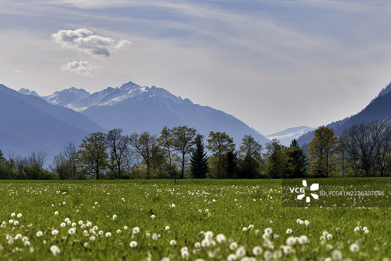 从塞博登俯瞰克鲁兹山脉，霍赫陶恩，卡尔滕，奥地利图片素材