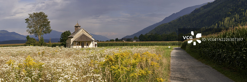 奥地利卡恩顿州莫尔布里克的圣玛德琳娜教堂附属教堂图片素材