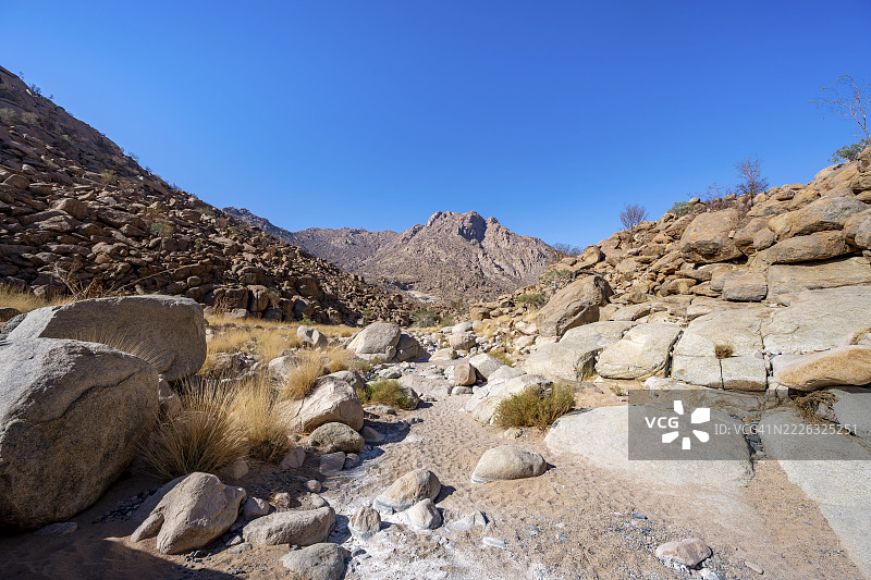 Tsisab峡谷，白女士小径，沙漠景观，布兰德堡，埃龙戈，达马拉地区，纳米比亚图片素材