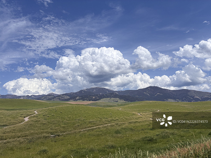 蒙大拿州的壮丽山脉，博兹曼，蒙大拿州，美国图片素材