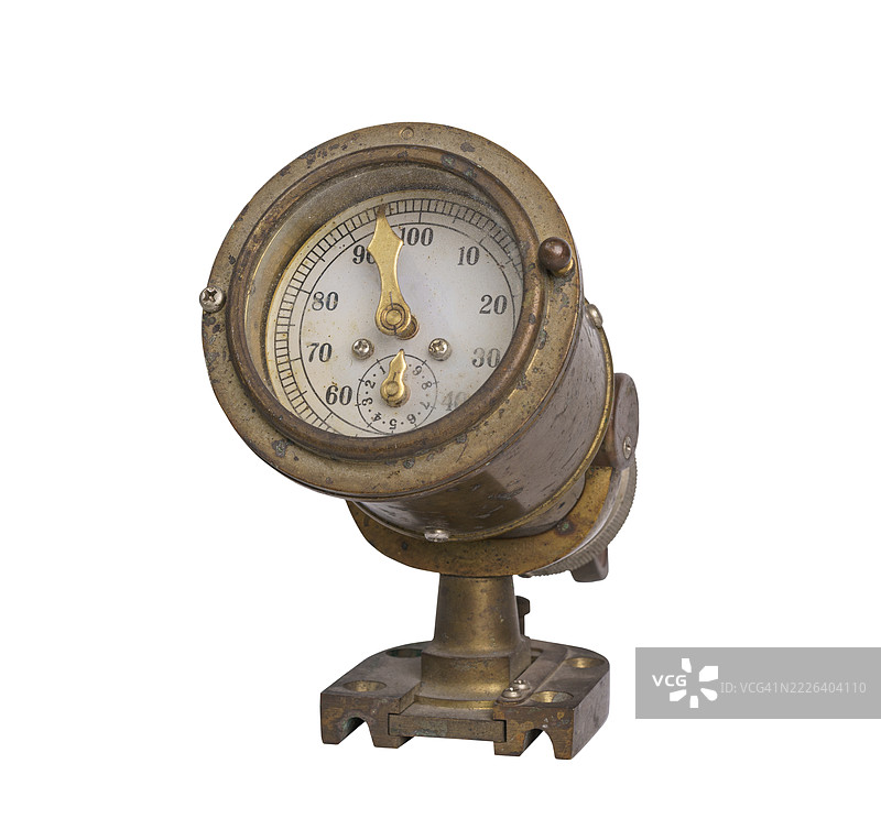 古董黄铜仪表。图片素材