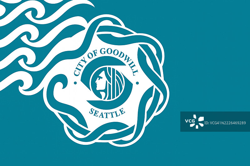 美国华盛顿州西雅图的旗帜图片素材