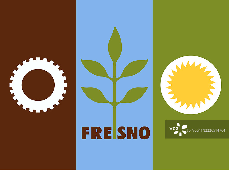 美国加利福尼亚州弗雷斯诺市的市旗图片素材