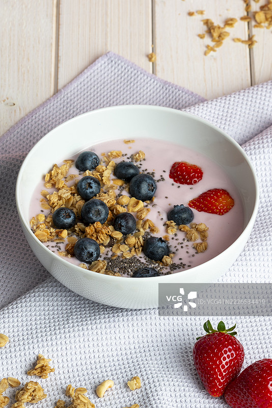 健康早餐，蓝莓燕麦粥图片素材