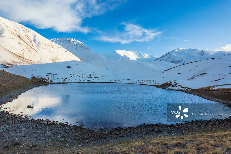 帕米尔山脉的特兰斯阿莱山脉，位于吉尔吉斯斯坦与塔吉克斯坦边界上图片素材