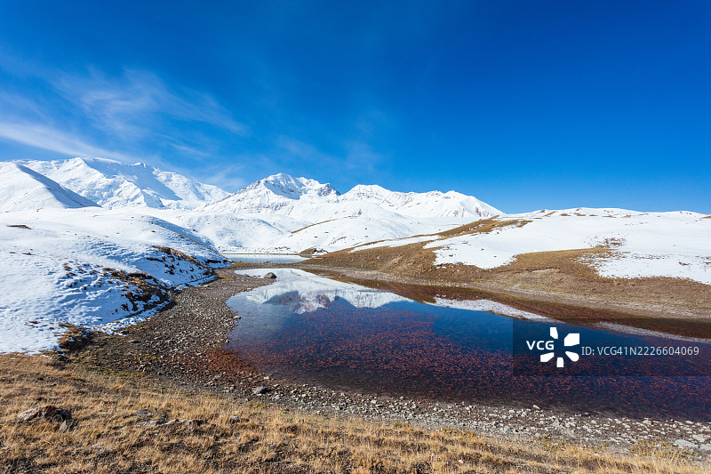 帕米尔山脉的特兰斯阿莱山脉，位于吉尔吉斯斯坦与塔吉克斯坦边界上图片素材