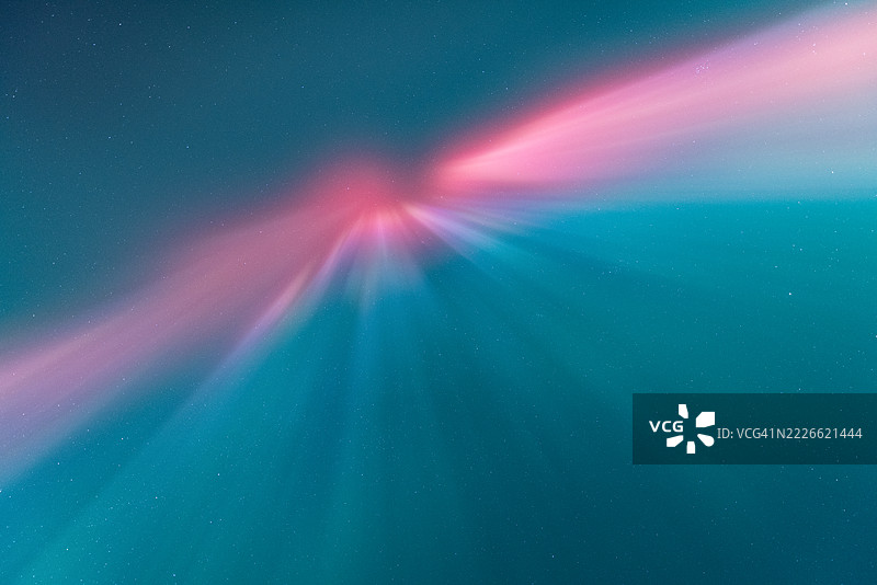 约克郡山谷上空的北极光图片素材