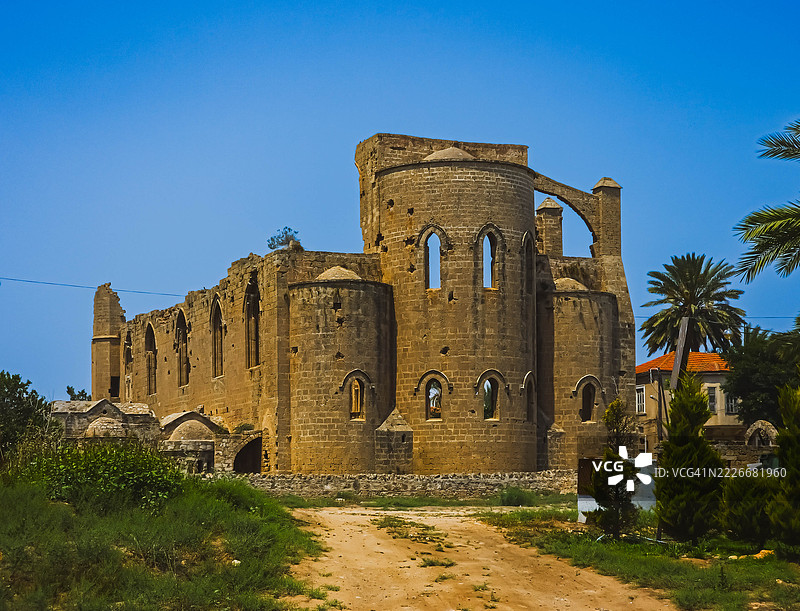 法马古斯塔圣乔治希腊教堂遗址的完整外观图片素材
