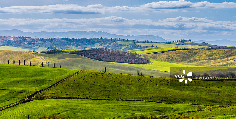托斯卡纳，意大利的农业田野风景图片素材