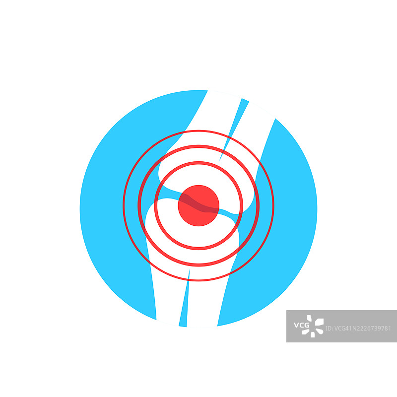 膝关节损伤警告标志 - 骨科医学概念图标图片素材