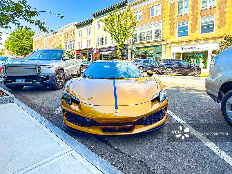 停在格林威治的法拉利图片素材