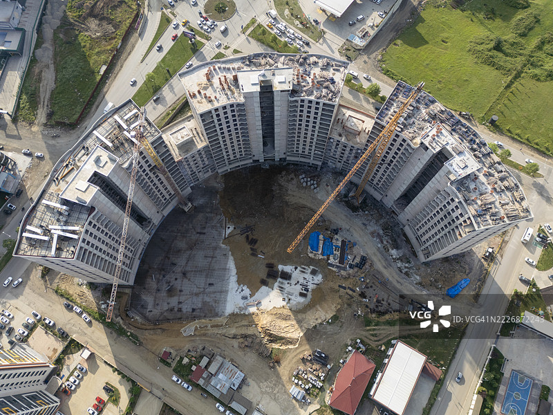 起重机与建筑工地图片素材