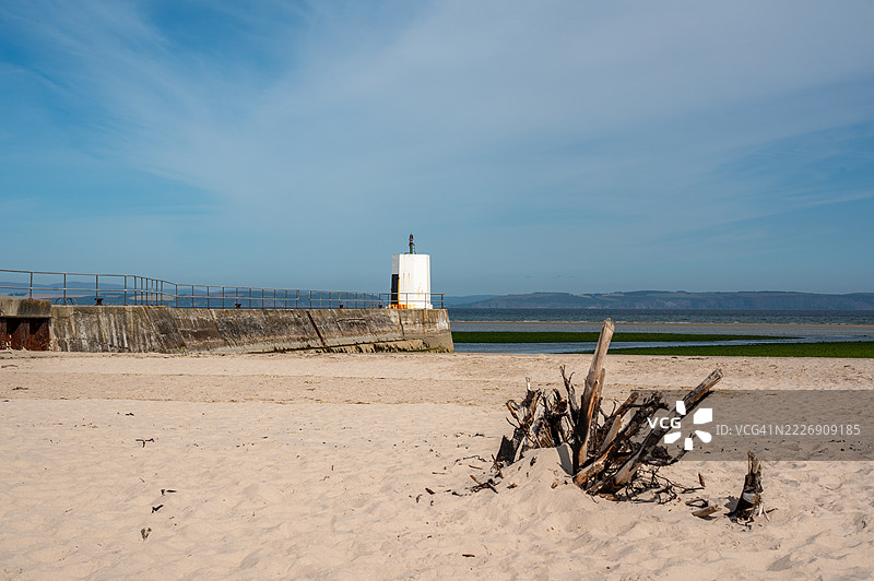 海滩上的漂流木 - 内尔恩图片素材