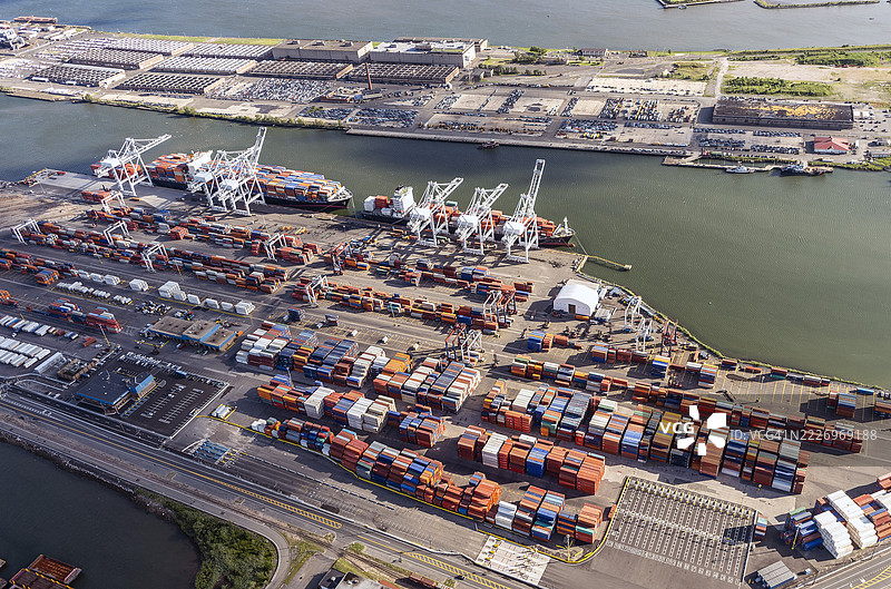 纽瓦克港的俯视图图片素材