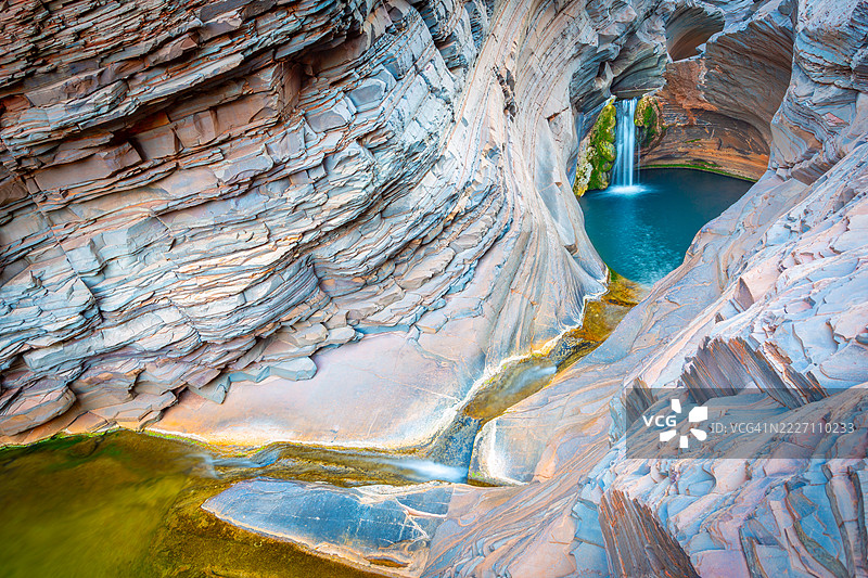 哈默斯利峡谷，温泉池，卡里吉尼，澳大利亚图片素材