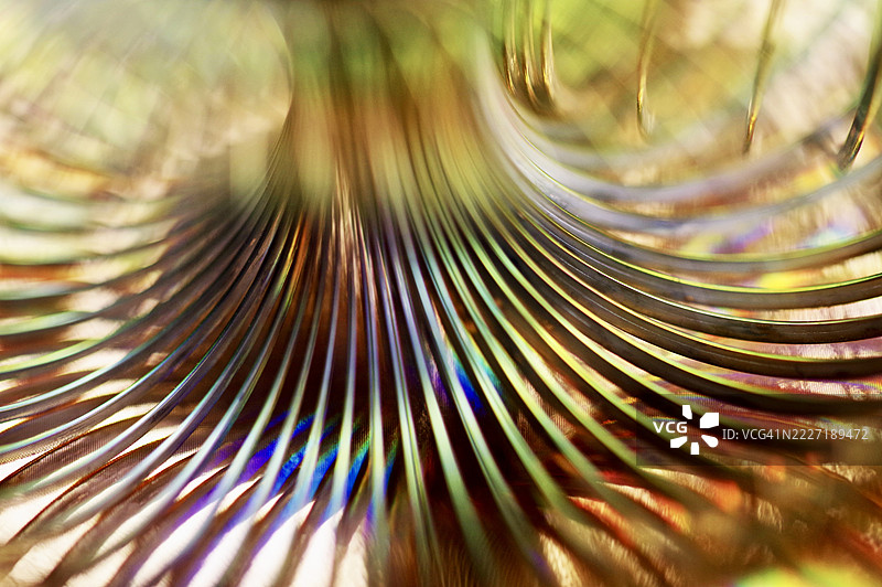 金色金属螺旋与多彩光效图片素材
