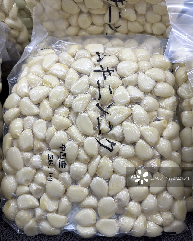 去皮大蒜瓣 1公斤袋图片素材