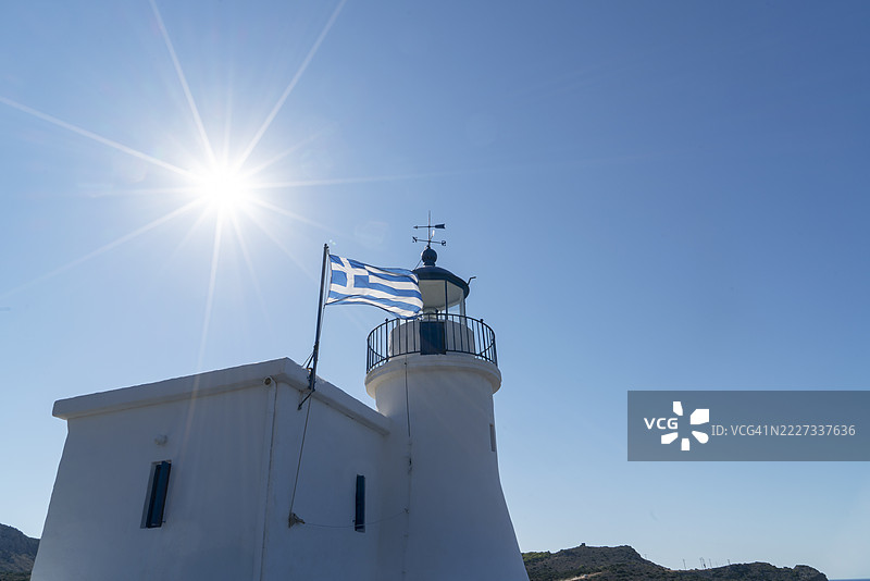 希腊。基西拉岛。卡普萨利灯塔。图片素材