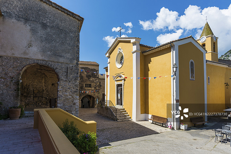 风景如画的山村俯瞰大海,圣阿涅斯,靠近芒通,蓝色海岸,阿尔卑斯-海洋省,普罗旺斯-阿尔卑斯-蓝色海岸,法国南部,法国图片素材