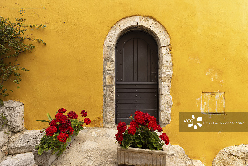 法国，法国里维埃拉，埃兹小镇的风景和老城区街道图片素材