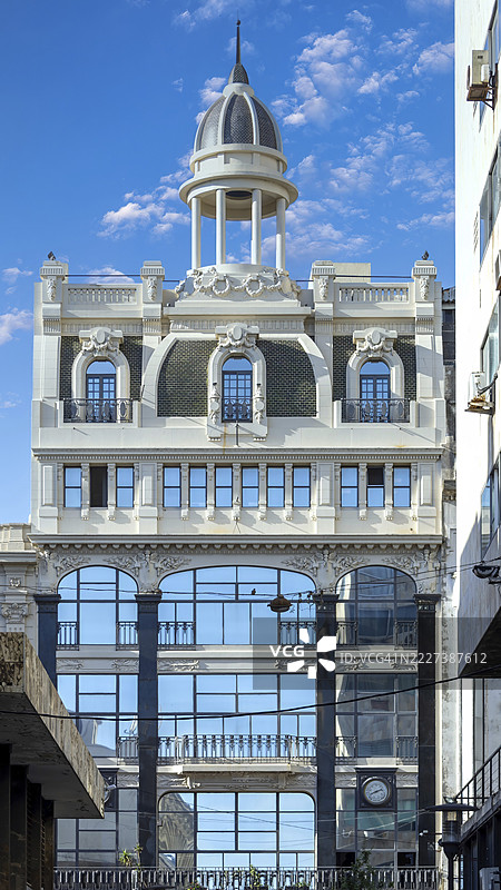 乌拉圭，蒙得维的亚历史市中心的街道和建筑，著名旅游景点图片素材