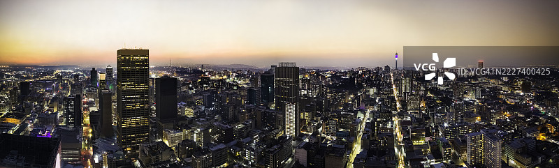 约翰内斯堡市中心的日落城市景观图片素材