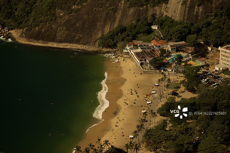 巴西里约热内卢海滩的高角度视图图片素材