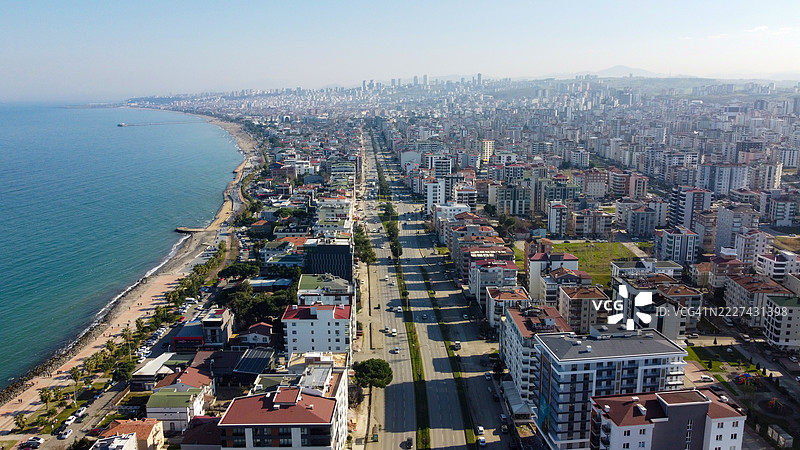 萨姆松阿塔库姆海岸的鸟瞰图图片素材