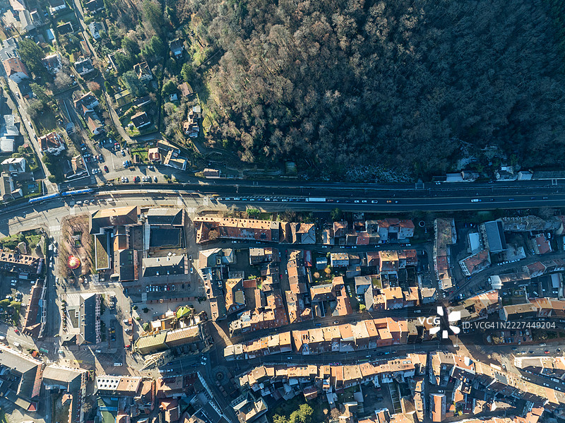 法国大东部地区坦恩市建筑的高角度视图图片素材