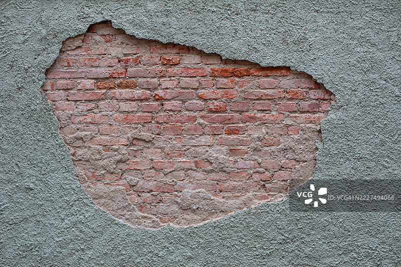 砖墙，外部损坏图片素材