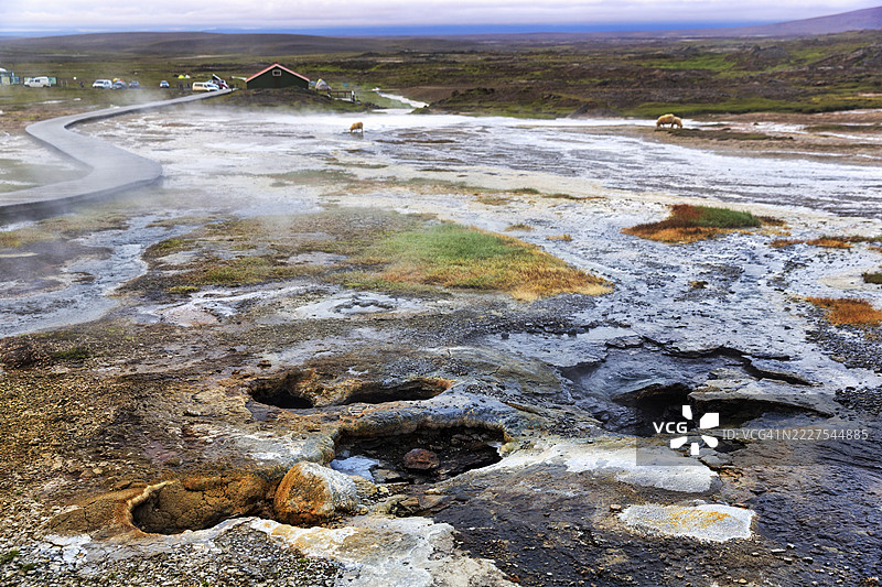 赫瓦拉维利尔地热区，冰岛高地，基尔维格尔，基尔尔，南部地区，冰岛图片素材