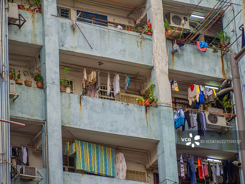 亚洲混凝土房屋的背面图片素材