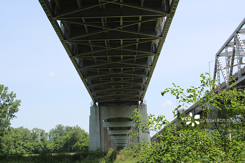 在桥下，杰斐逊城，密苏里州，美国图片素材